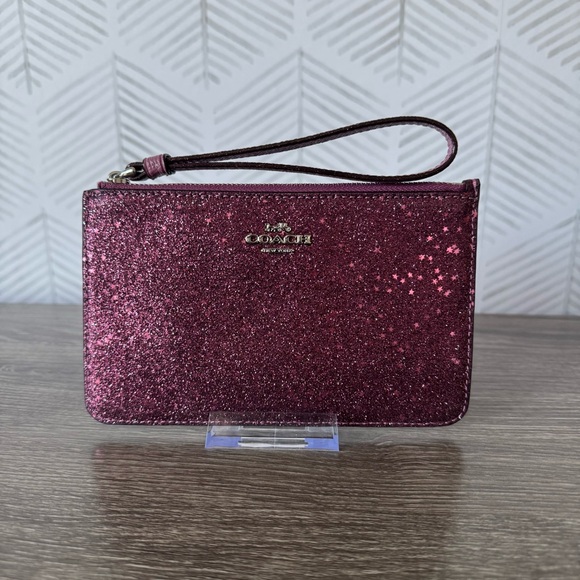 Coach Pink Glitter Wristlet - LIKE NEW - Picture 1 of 4